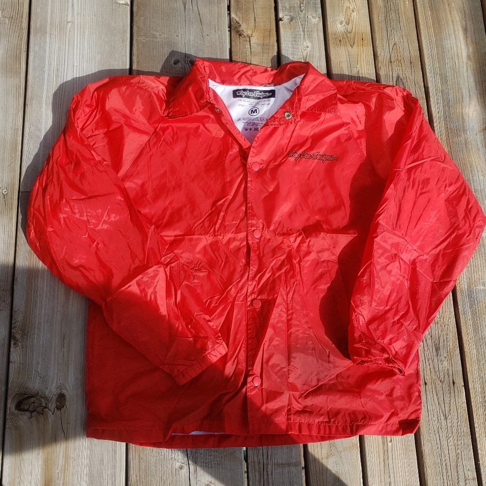 Troy Lee Designs Medium Long Sleeve Lined Shell Jacket Button Up Back Graphic